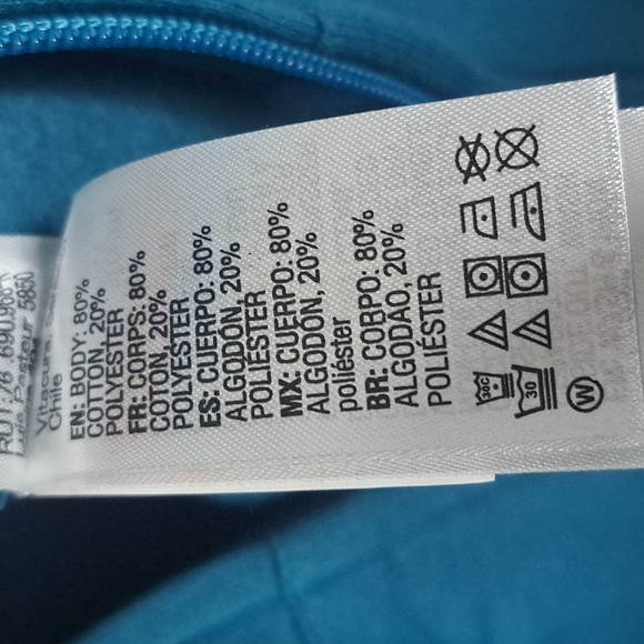 QUIKSILVER Teal Time Circle Screen Full Zip Fleece Hoodie M - Picture 9 of 10